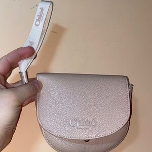 Pink faux Leather Wristlet Bag